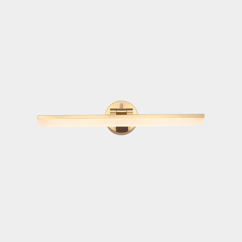 Minimalist Led Vanity Light For Bathroom Walls - Swing Arm Bath Bar With Acrylic Shade Gold / 18