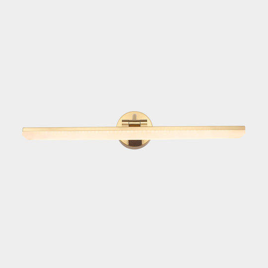Minimalist Led Vanity Light For Bathroom Walls - Swing Arm Bath Bar With Acrylic Shade Gold / 23