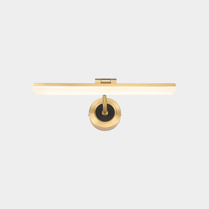 Minimalist Led Vanity Light For Bathroom Walls - Swing Arm Bath Bar With Acrylic Shade Gold / 18 Arc
