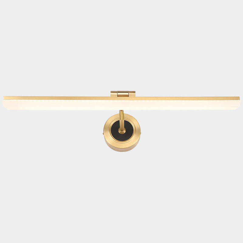 Minimalist Led Vanity Light For Bathroom Walls - Swing Arm Bath Bar With Acrylic Shade Gold / 28.5