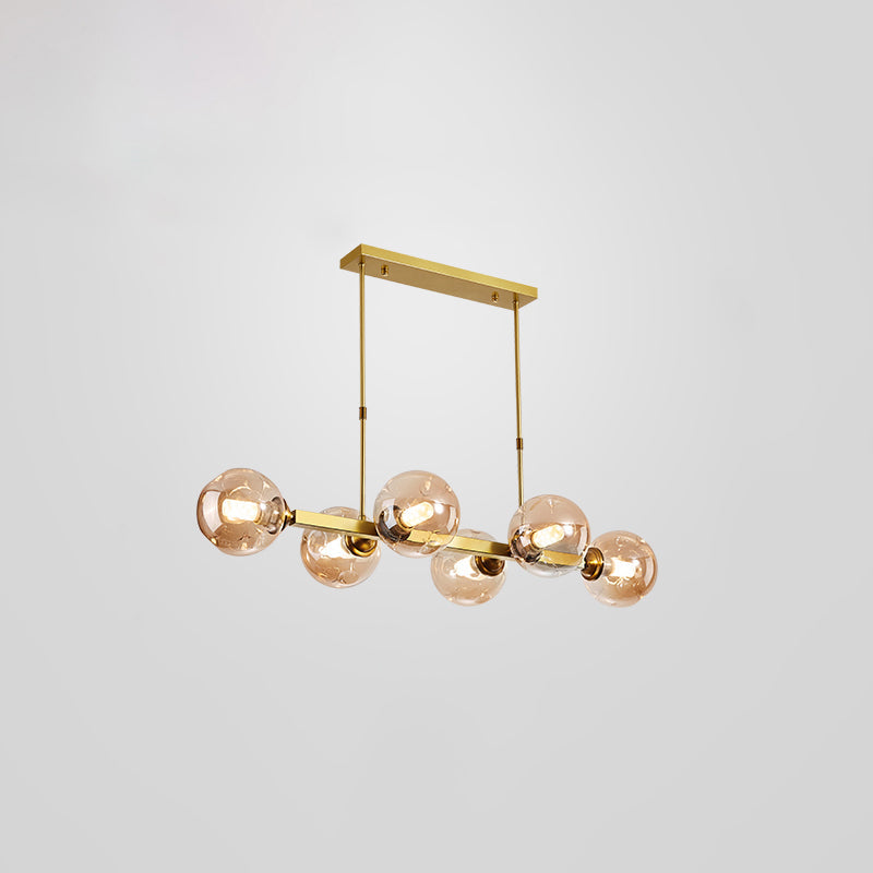 Bubbles Glass Pendant Light: Stylish Island Hanging Fixture For Postmodern Dining 6 / Gold Amber