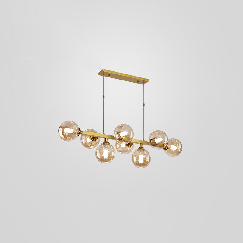 Bubbles Glass Pendant Light: Stylish Island Hanging Fixture For Postmodern Dining 8 / Gold Amber
