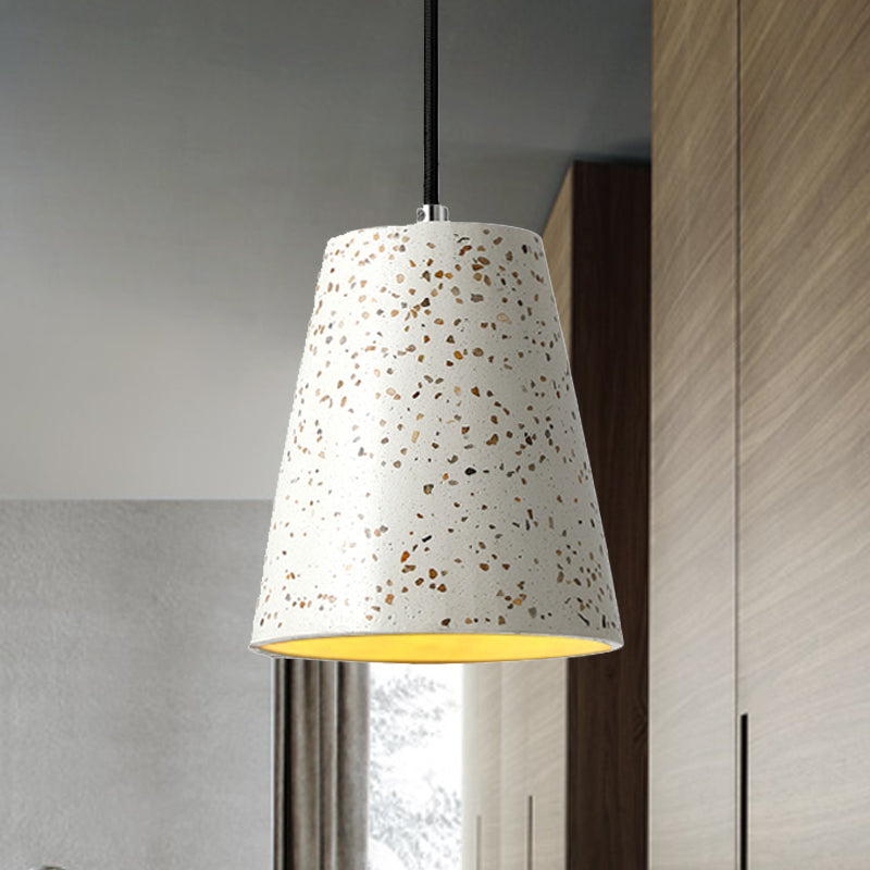 Louise - Sleek Concrete Cone Pendant Lighting Simplicity 1 Light Black/White/Brown Hanging Light