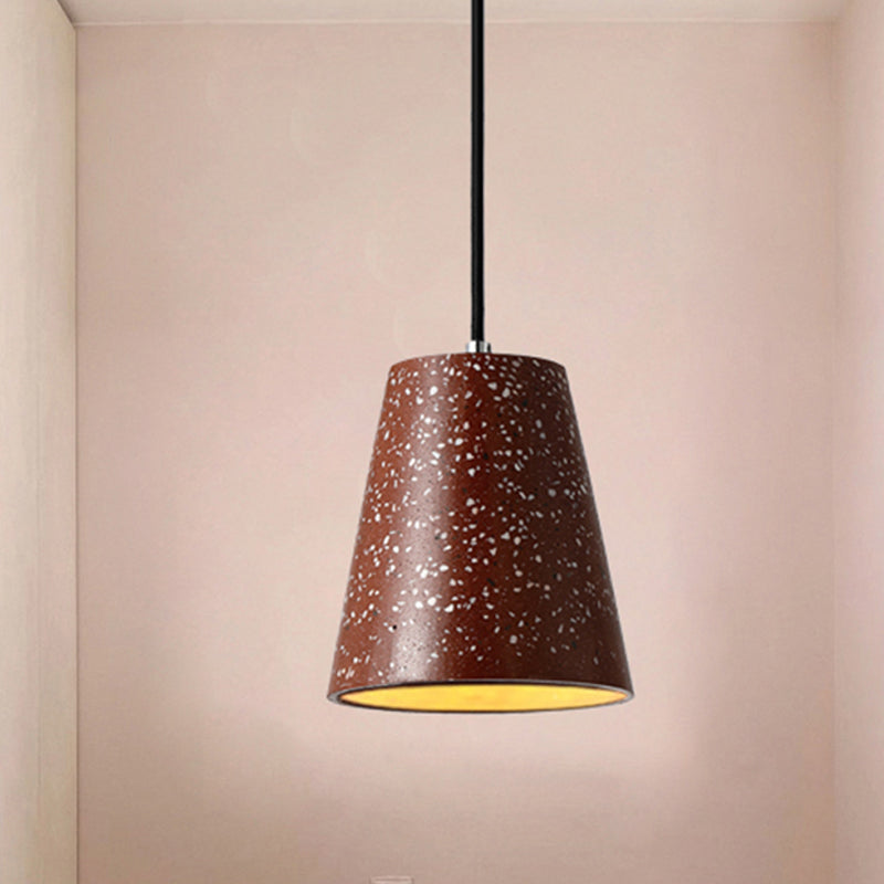 Louise - Sleek Concrete Cone Pendant Lighting Simplicity 1 Light Black/White/Brown Hanging Light
