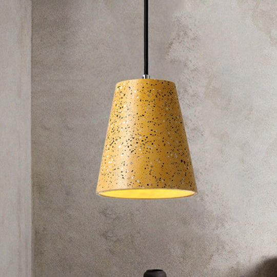 Louise - Sleek Concrete Cone Pendant Lighting Simplicity 1 Light Black/White/Brown Hanging Yellow