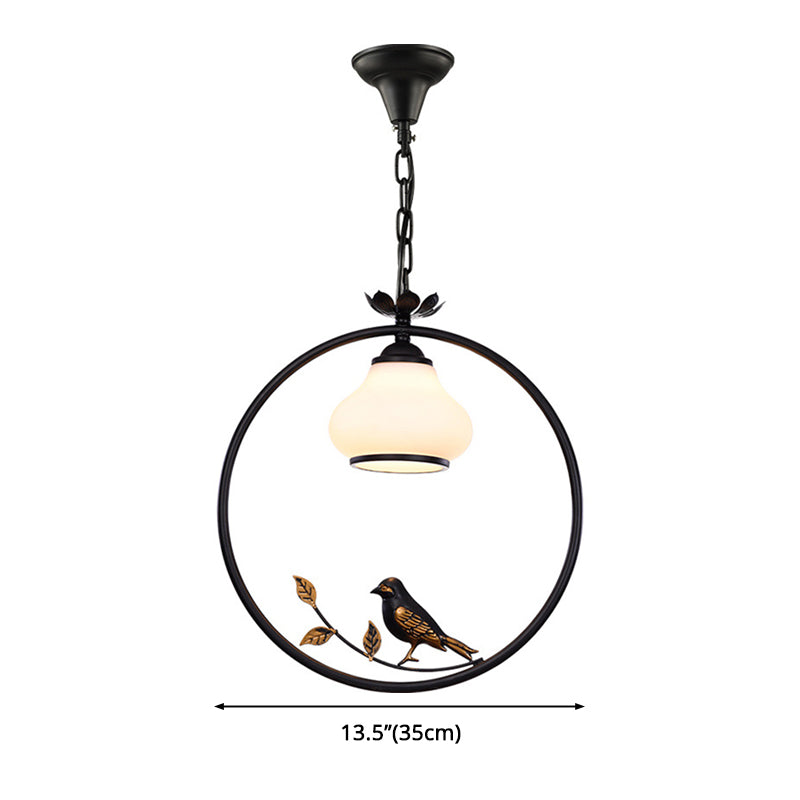 Black Bird Pendant Light Fixture - Bottle Shape Traditional Design 1 12/16 Wide