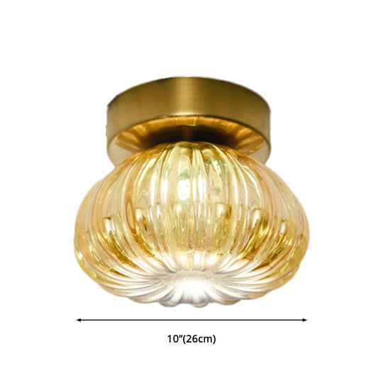 Sleek Clear/Amber Glass Led Ceiling Light Fixture - 5.5/11 W