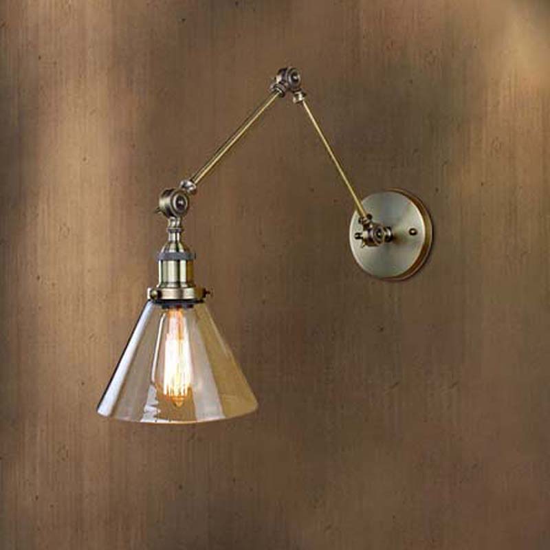 Vintage Style Wall Sconce With Clear Glass And Satin Brass Chrome Or Antique Finish - Perfect For