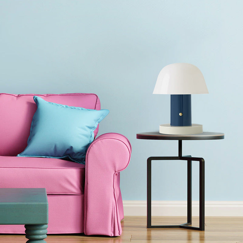 Modern Mushroom Shaped Accent Lamp - Designer Metal Night Table Light For Living Room