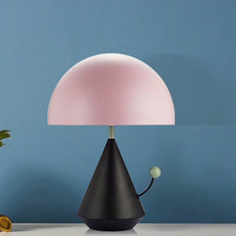 Designer Mushroom Table Lamp: Metal 1-Bulb Night Light For Bedroom With Touch Knob Black