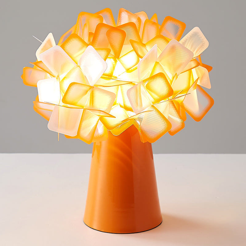 Origami Metal Flower Night Lamp: Decorative Led Accent Light For Living Room Orange
