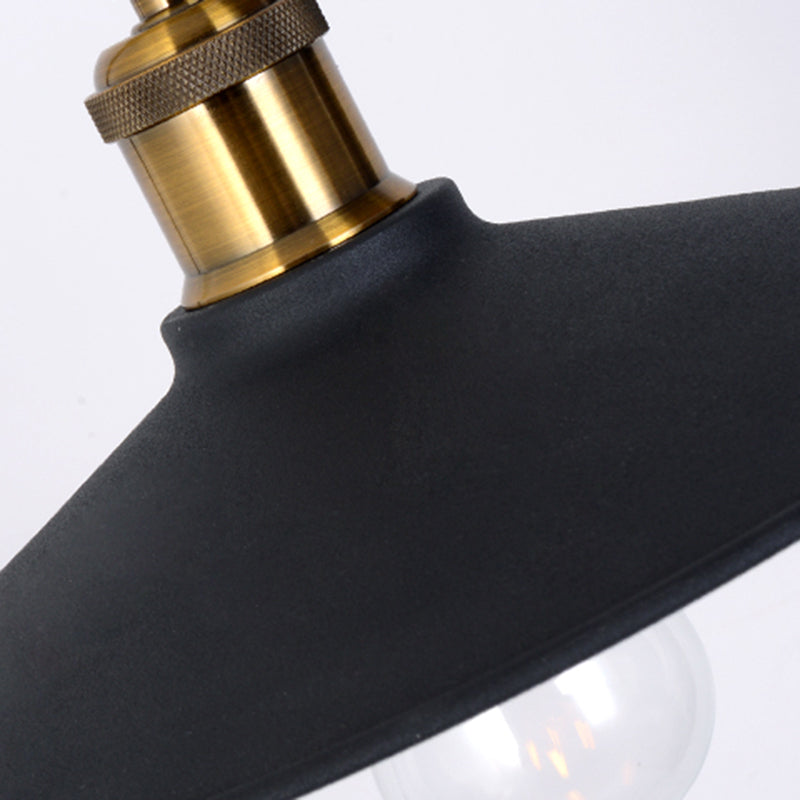 Industrial Matte Black Metal Table Lamp With Balance Arm - Single Wide Flared Reading Light