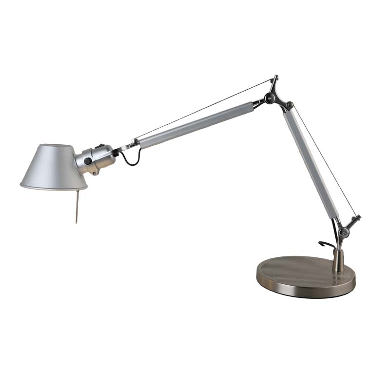 Industrial Telescopic Table Lamp: Silver Metal Reading Light With Tapered Shade