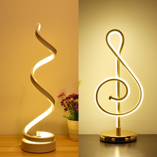 Minimalist Acrylic Curve Night Light Led Table Lamp For Living Room