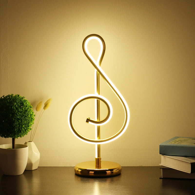 Minimalist Acrylic Curve Night Light Led Table Lamp For Living Room Gold / Warm Musical Note