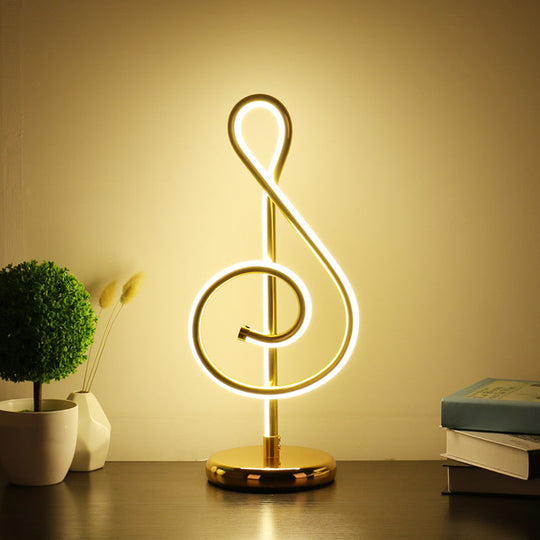 Minimalist Acrylic Curve Night Light Led Table Lamp For Living Room Gold / Warm Musical Note