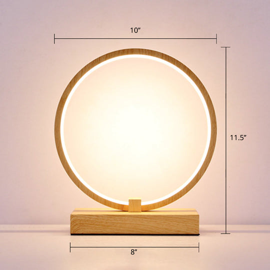 Halo Ring Led Nightstand Lamp Stylish Table Light For Bedroom