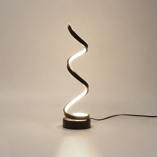 Minimalist Aluminum Led Table Light For Living Room With Line Art Night Lighting Black / 3 Color