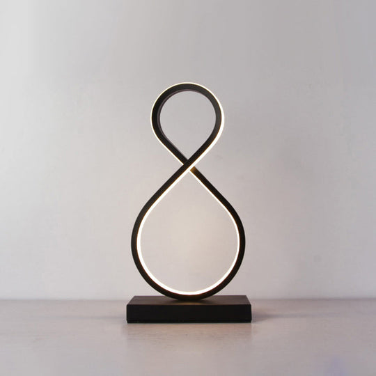 Minimalist Aluminum Led Table Light For Living Room With Line Art Night Lighting Black / 3 Color