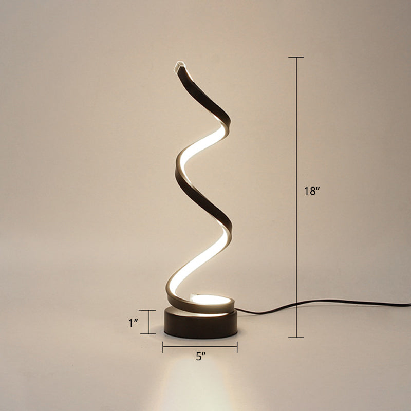 Minimalist Aluminum Led Table Light For Living Room With Line Art Night Lighting
