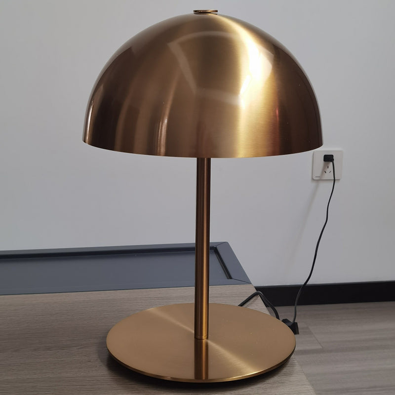 Modern Metal Dome Night Lamp - 1-Light Bedside Table Light With On-Off Switch Bronze