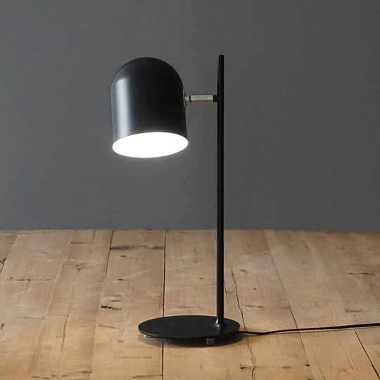 Fun Macaron Bell Nightstand Lamp For Kids Bedroom - Metal Base 1-Bulb Table Light Black