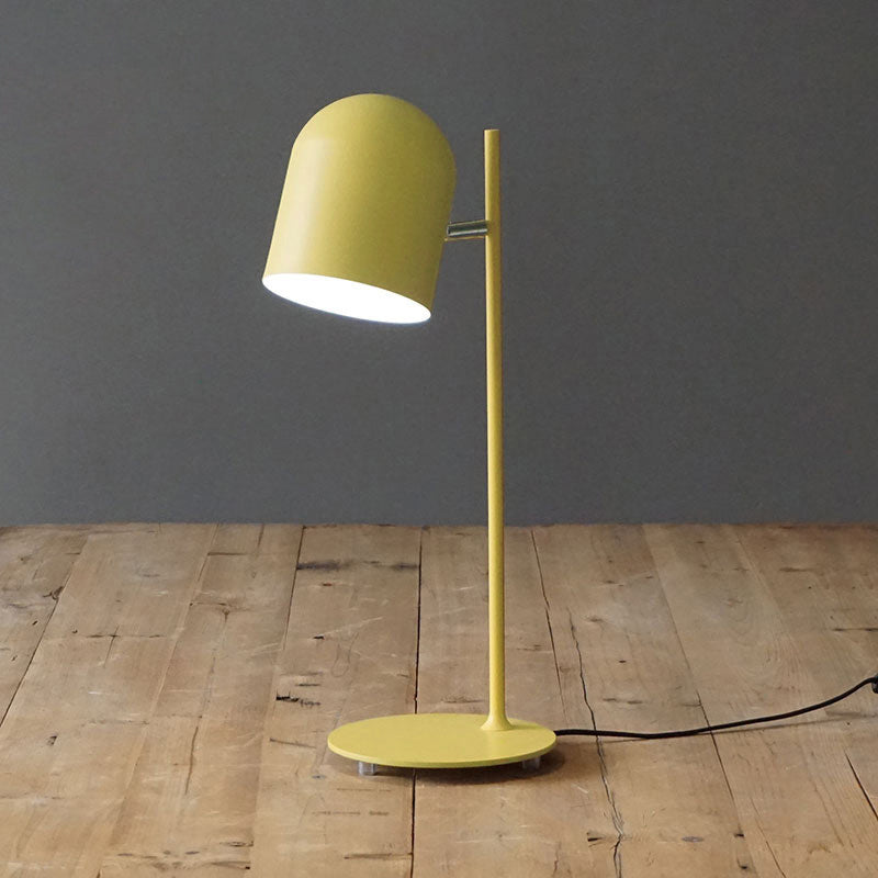 Fun Macaron Bell Nightstand Lamp For Kids Bedroom - Metal Base 1-Bulb Table Light Yellow