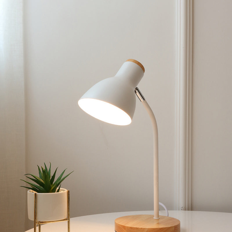 Swivelable Macaron Metal Night Lamp - Child Room Table Light With Flashlight Design White