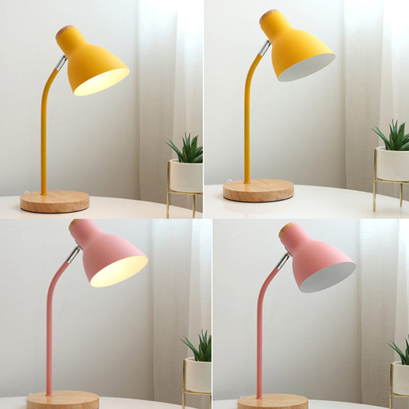 Swivelable Macaron Metal Night Lamp - Child Room Table Light With Flashlight Design