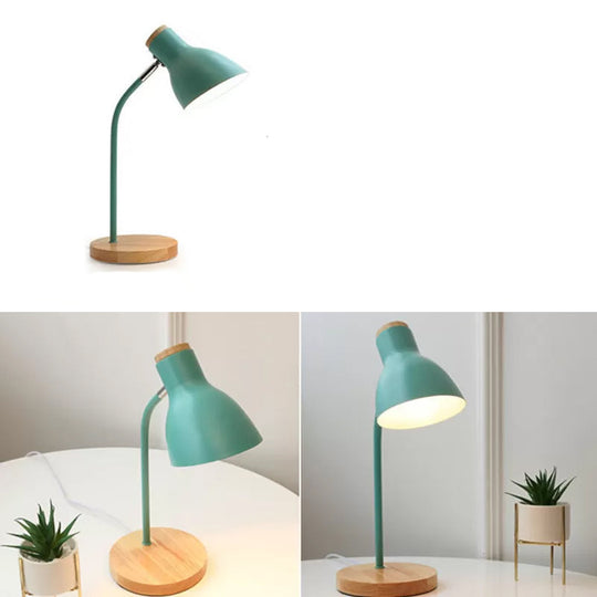 Swivelable Macaron Metal Night Lamp - Child Room Table Light With Flashlight Design Green