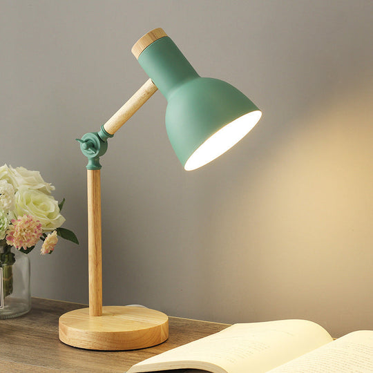 Adjustable Macaron Metal Table Lamp - Torchlight Shade Study Light For Bedroom Nightstands Green