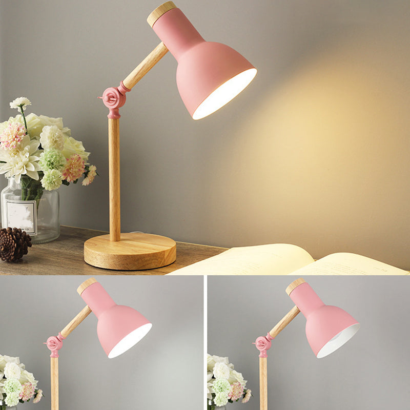 Adjustable Macaron Metal Table Lamp - Torchlight Shade Study Light For Bedroom Nightstands