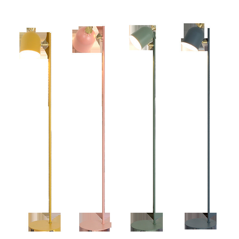 Metal Cloche Shaped Floor Lamp - Adjustable Macaron Standing Light For Living Room