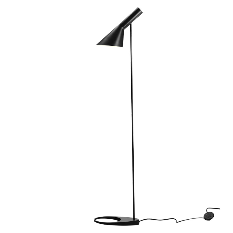 Nordic Funnel Shaped Floor Lamp: Contemporary Metal Standing Light For Living Room Black