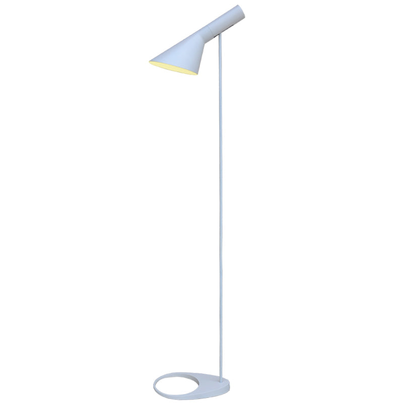 Nordic Funnel Shaped Floor Lamp: Contemporary Metal Standing Light For Living Room White