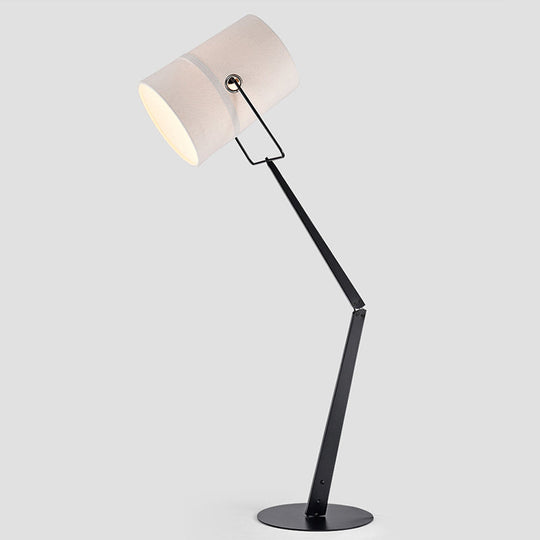 Industrial Style Adjustable Floor Lamp In White - Perfect For Single Bedrooms