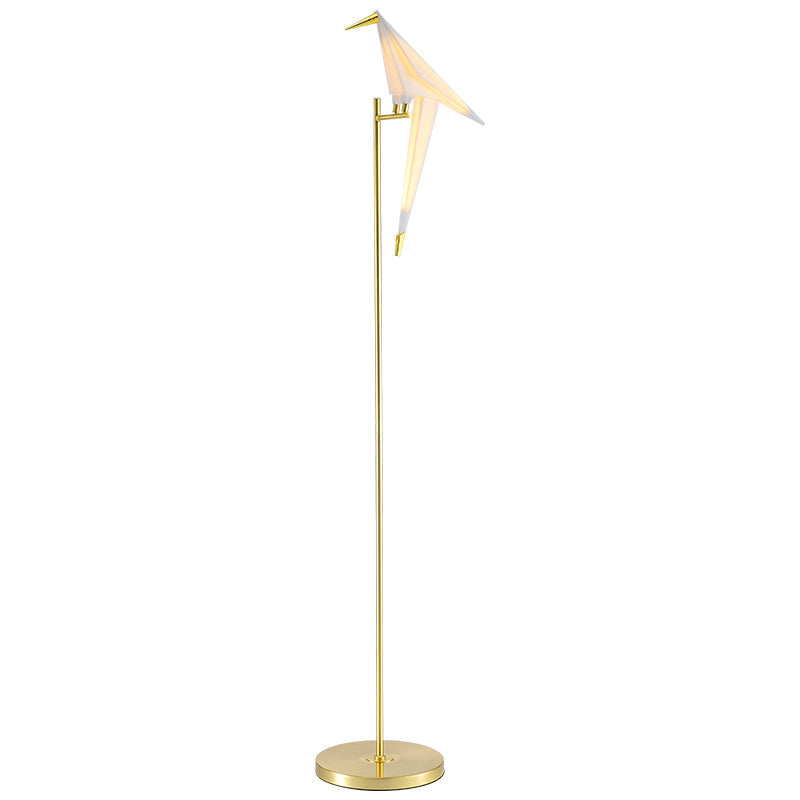 Gold Origami Bird Floor Lamp - Elegant Acrylic Living Room Lighting 1 /