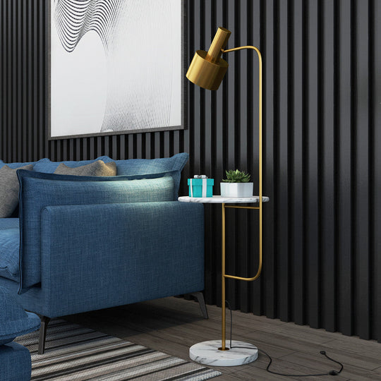 Modern Grenade Metal Floor Lamp With Tray - Perfect For Living Room