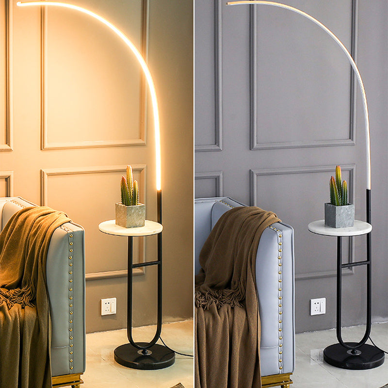 Modern Curve Standing Lamp - Metal Led 1 Head Living Room Floor Lighting