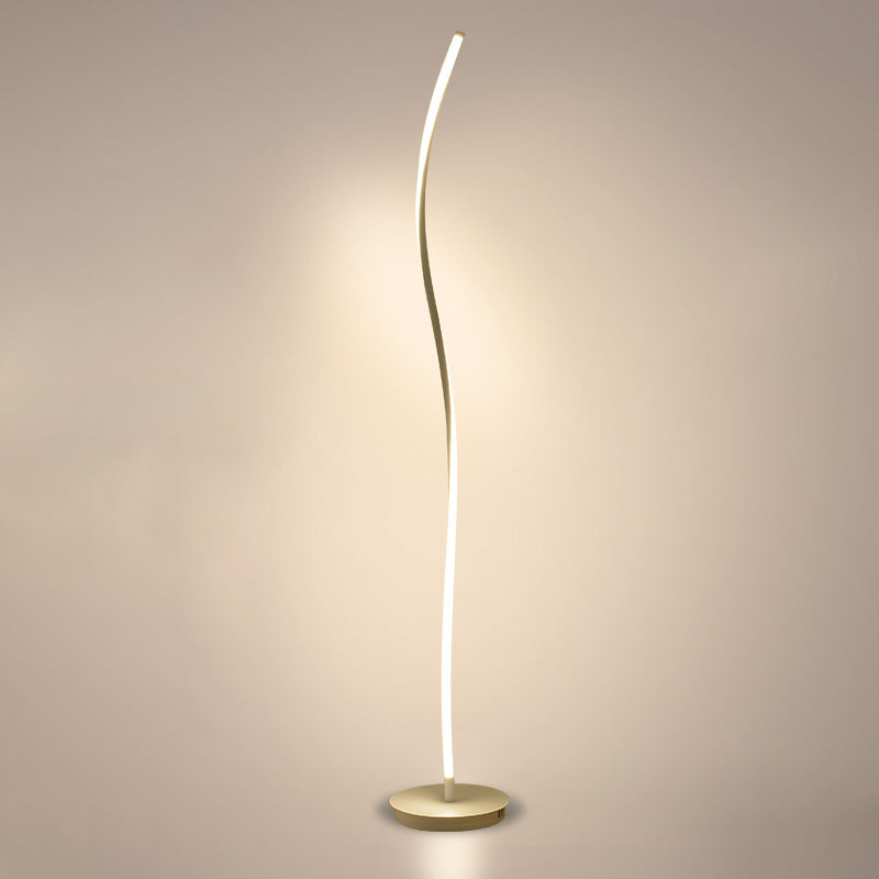 Modern Twist Aluminum Led Floor Lamp Simplistic Stand For Living Room