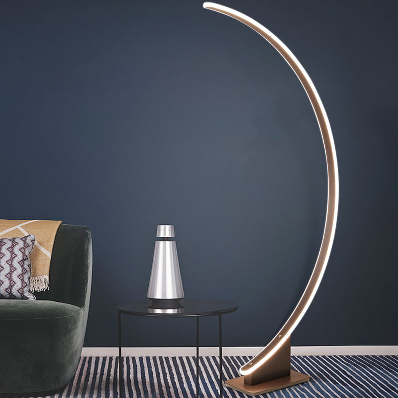 Minimalist Led Floor Lamp With Acrylic Diffuser - Sleek Metal Stand For Bedside Lighting Coffee