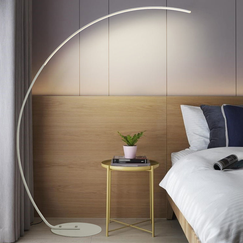 Metallic Led Floor Lamp - Bow Shaped Design Simple & Stylish For Living Room White