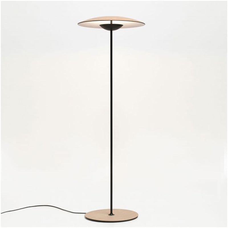 Minimalist Flying Saucer Led Floor Lamp - Creative Metal Bedside Light Wood
