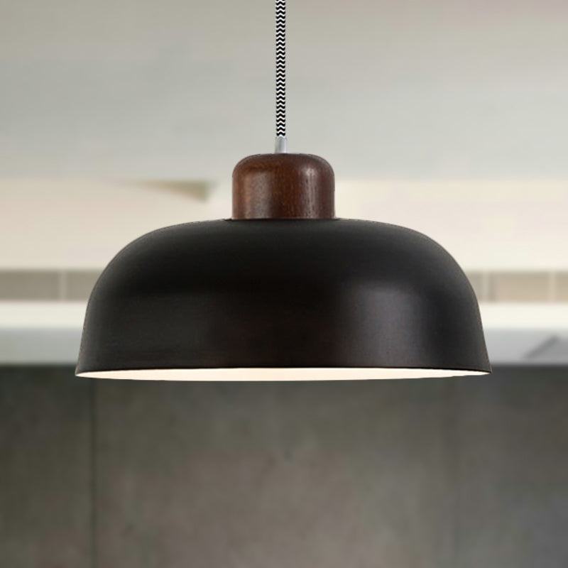 Vintage Style Metallic Pendant Lamp 12/15 W Bowl Shade Ceiling Hanging Light For Dining Table 1