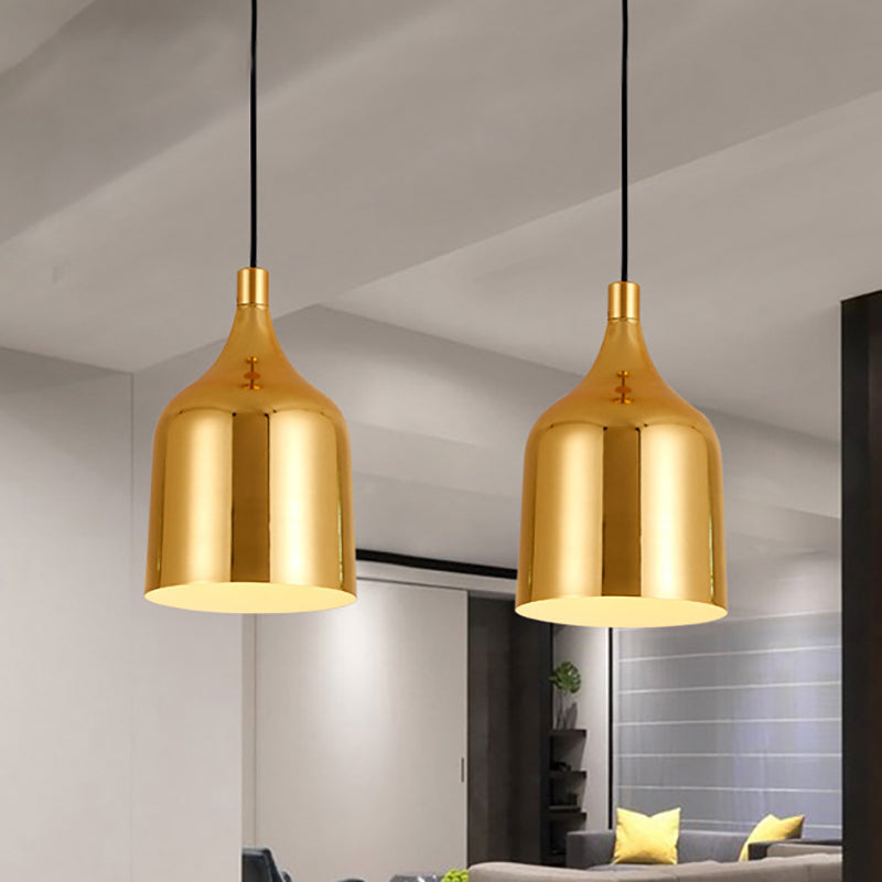 Retro Style Gold Metal Ceiling Pendant Light - 6", 8", and 10.5" Diameter Options