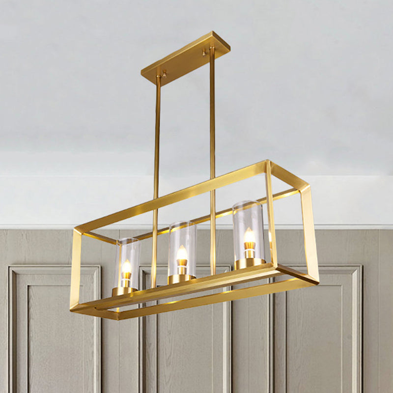 Gold Pendant Island Lights With Clear Glass Shades - Perfect For Dining Rooms 3 /