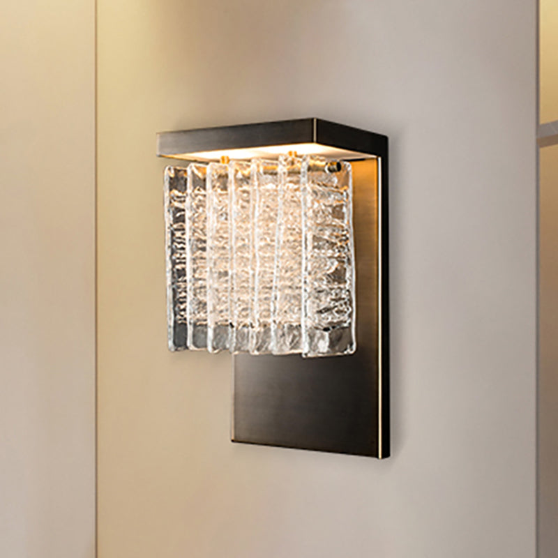 Modern Metal Led Wall Sconce With Crystal Prism Design Chrome