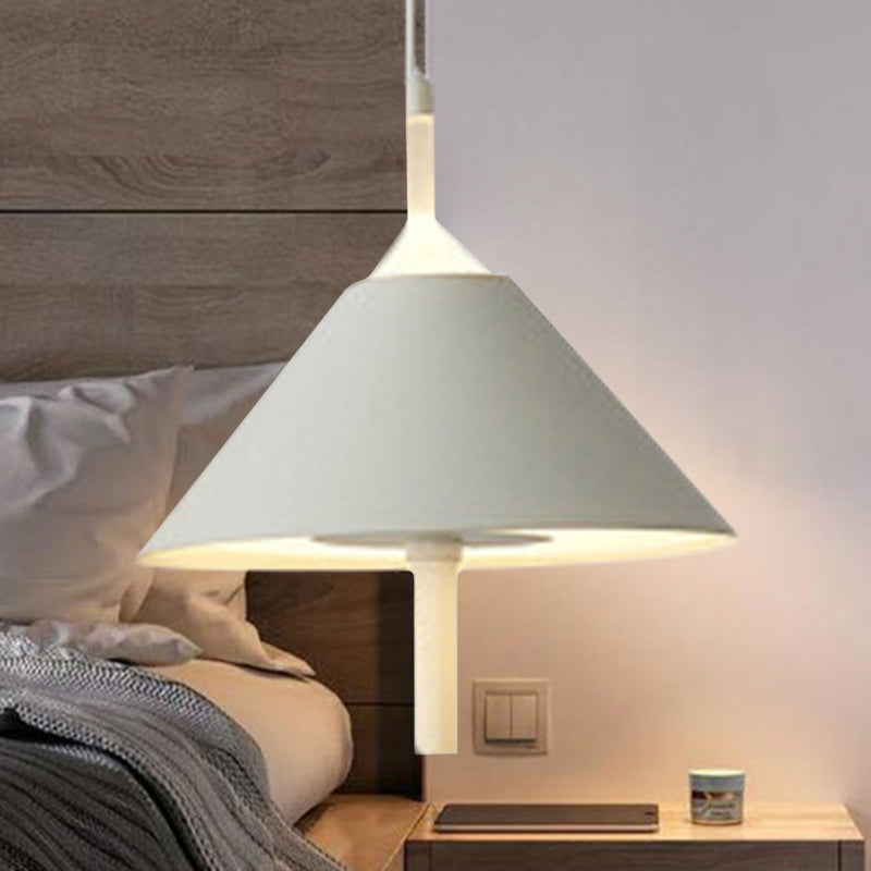 Conical Pendant Light With Metallic Finish - Perfect For Bedroom Or Restaurant 1 / White