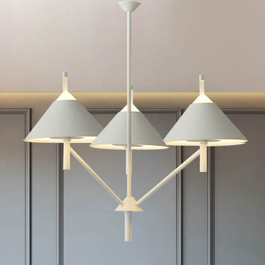 Conical Pendant Light With Metallic Finish - Perfect For Bedroom Or Restaurant 3 / White