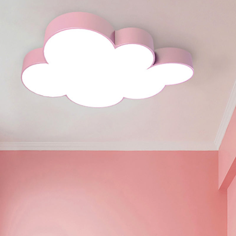 Modern Acrylic Cloud Ceiling Flush Mount Light For Kids Classroom And Bedroom Pink / 18